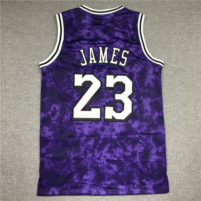Men Los Angeles Lakers #23 James Purple constellation version Throwback NBA Jersey->phoenix suns->NBA Jersey
